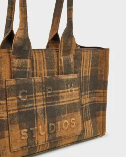 CPH BAG 16 recycled suede brown check