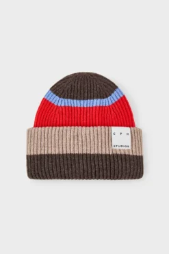 CPH BEANIE 3 wool mix red striped