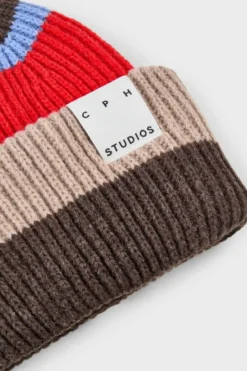 CPH BEANIE 3 wool mix red striped