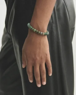 CPH BRACELET 13 beads green gold