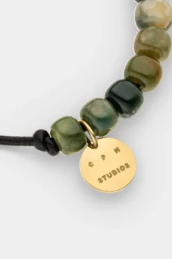 CPH BRACELET 13 beads green gold