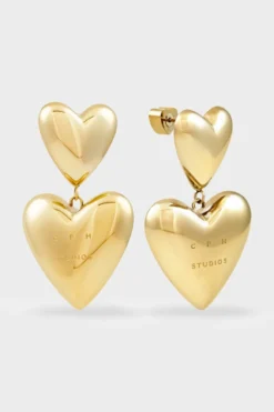 CPH EARRING 1 bold hearts gold