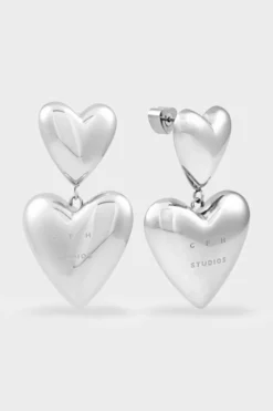 CPH EARRING 1 bold hearts silver