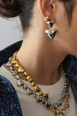 CPH EARRING 1 bold hearts silver