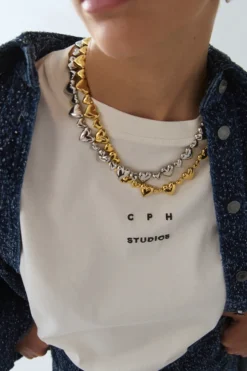 CPH NECKLACE 1 bold hearts silver