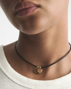 CPH NECKLACE 14 leather charms gold