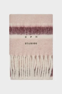 CPH SHAWL 24 alpaca mix light rose striped