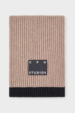 CPH SHAWL 29 wool mix beige striped