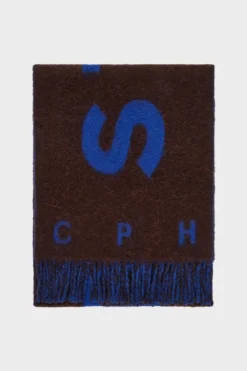 CPH SHAWL 13 wool mix dark brown/blue