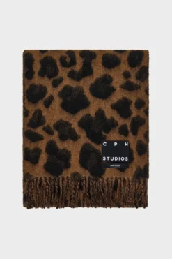 CPH SHAWL 15 wool mix dark brown leo