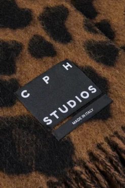 CPH SHAWL 15 wool mix dark brown leo