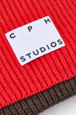CPH SHAWL 29 wool mix red striped